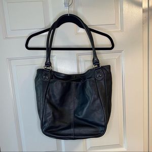 Tignanello Black Leather Tote